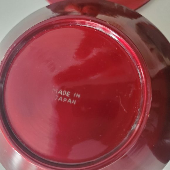Vintage Japanese Lacquerware Bonbonniere Bowl(s) w/ lids 1 Red, 1 Black… - Picture 16 of 16